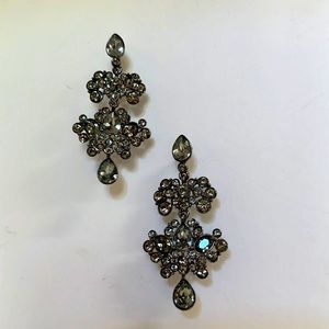 GIVENCHY MSRP$525 Dark Rhinestone Chandelier Earrings
